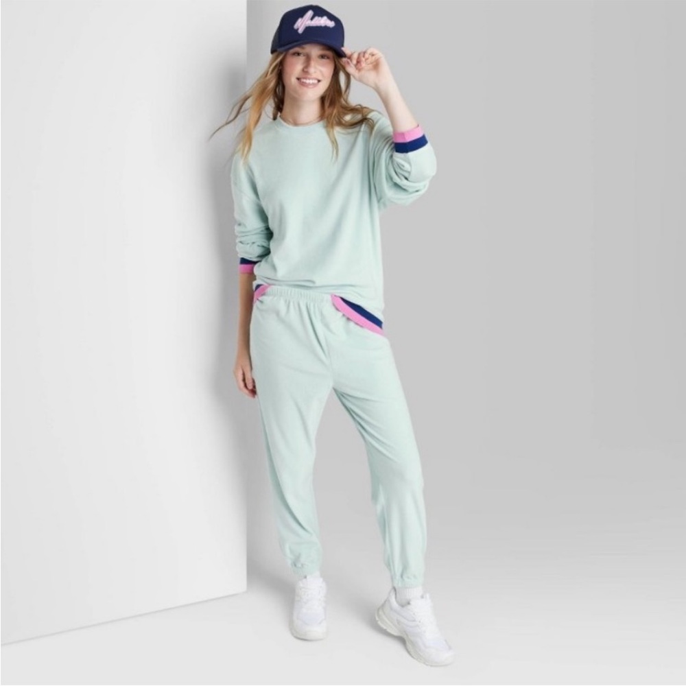 Ascot and Hart womens sweatshirt and sweatpants outfit size xxl blue